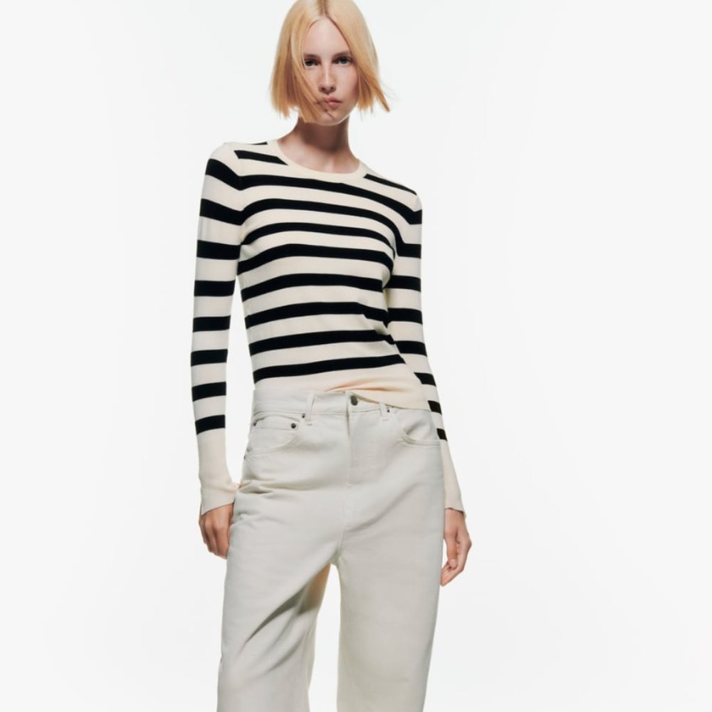 Zara Basic Knit Sweater Striped